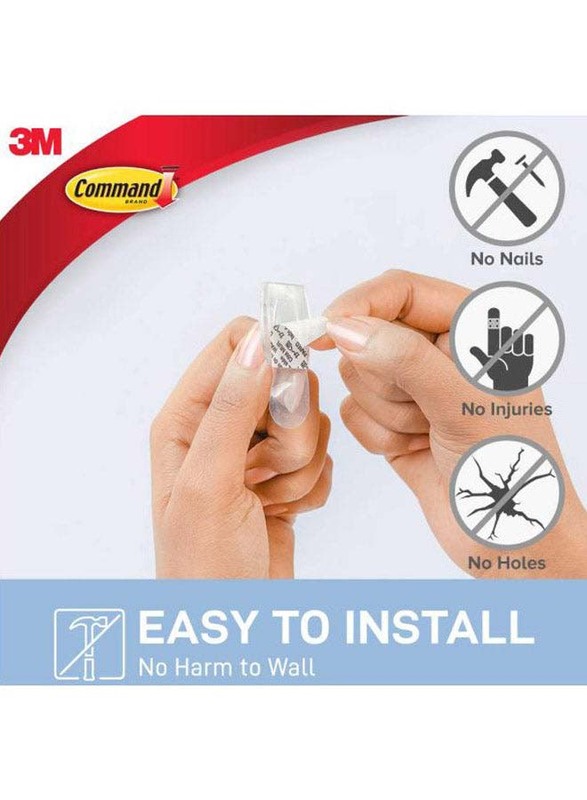 3M Command Small Hooks with Adhesive Strip Set, 14 Pieces, Clear