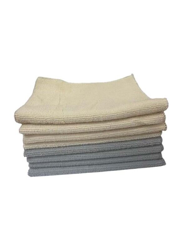 

Generic Microfiber Cleaning Cloth Set, 8 Pieces, Beige/Grey