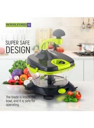 Royalford BPA Free Multi Manual Food Chopper, Grey/Neon Yellow