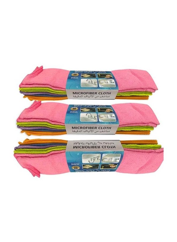 Microfiber Cleaning Cloth Set, 30 Pieces, BK30, Multicolour