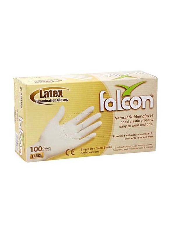 Falcon Disposable Standard Gloves Set, 100 Pieces, White