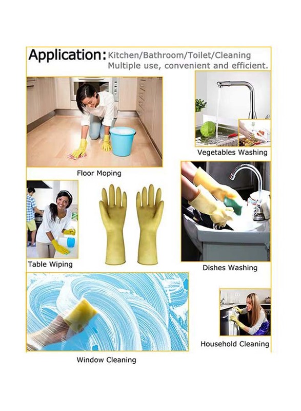 Household Long Sleeve Cleaning Glove Set, X-Large, Yellow