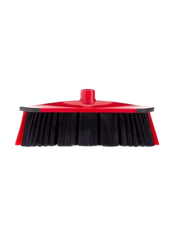 Vileda 3 Action Indoor Floor Broom with Stick, Red