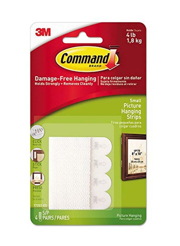 3M 4-Piece Command Picture Hanging Strips, White