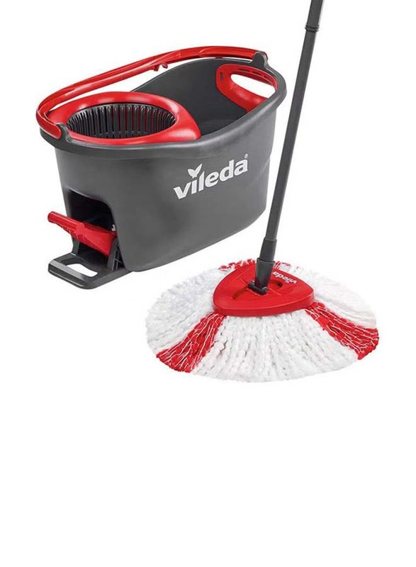 Vileda Easy Wring & Clean Turbo Microfiber Mop & Bucket Set, Grey