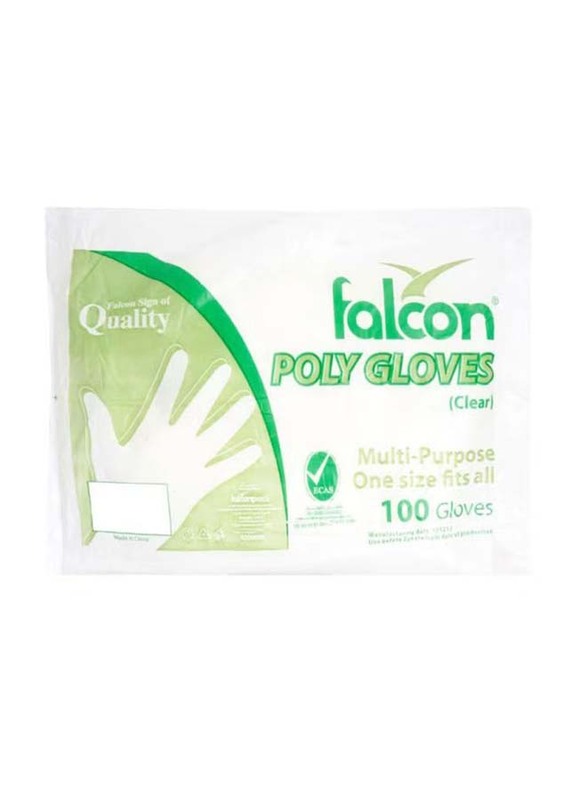 Falcon Poly Glove Set, 100 Pieces, White