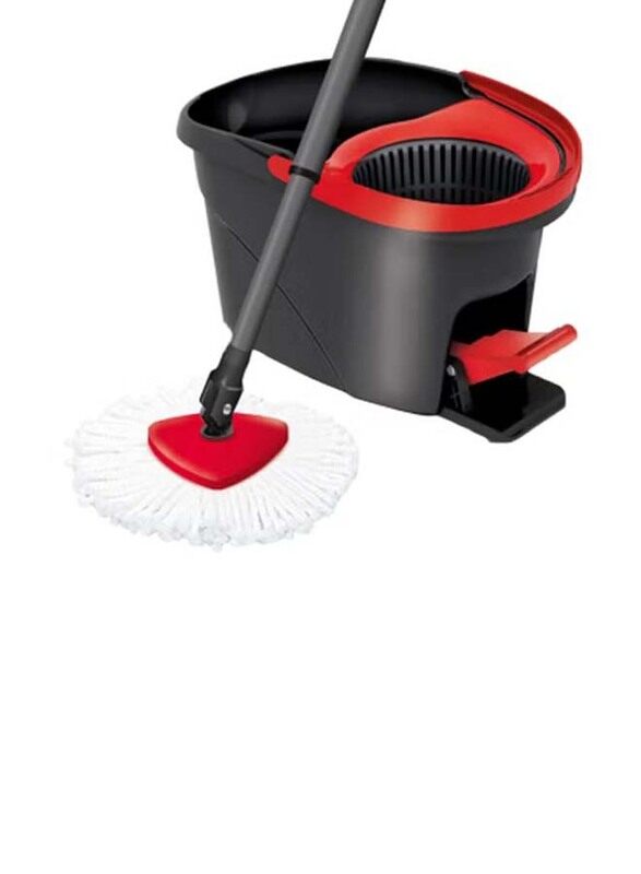 

Vileda Microfiber Easy Wring & Clean Spin Mop Set, 2 Pieces, Black/Red