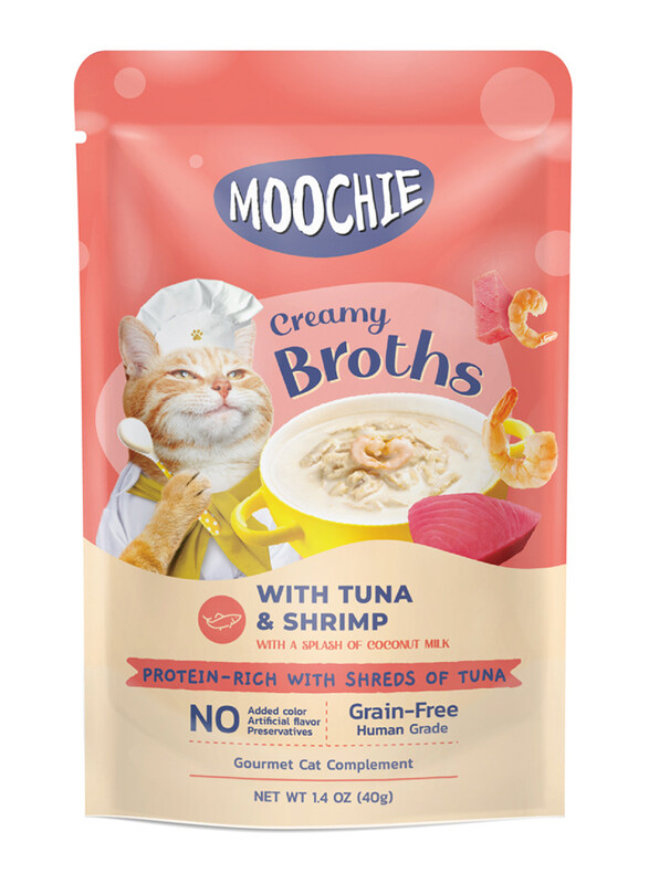 

Moochie Creamy Broth Tuna & Shrimp Pouch Cat Wet Food, 40g
