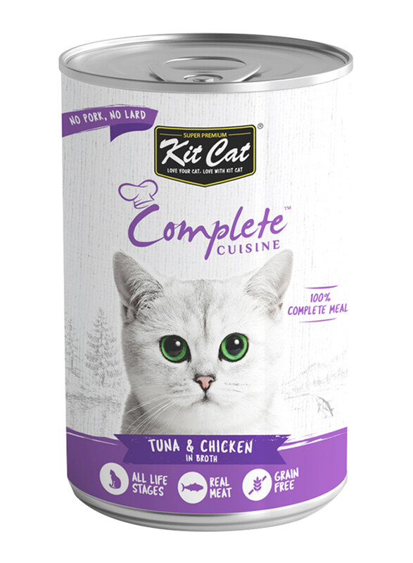 

Kit Cat Complete Cuisine Tuna & Chicken in Broth Cat Wet Food Can, 150g