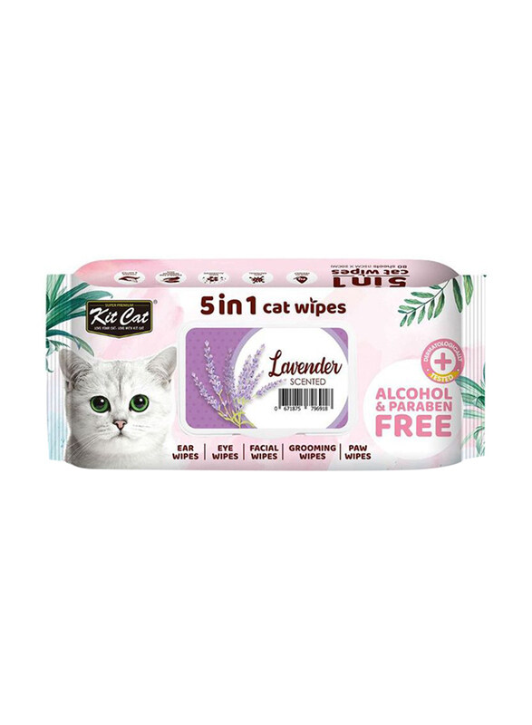 

Kit Cat Lavender Wipes, 80 Sheets, Multicolour