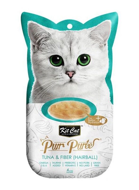 

Kit Cat Tuna & Fiber Hairball Purr Puree Cats Wet Food, 60g
