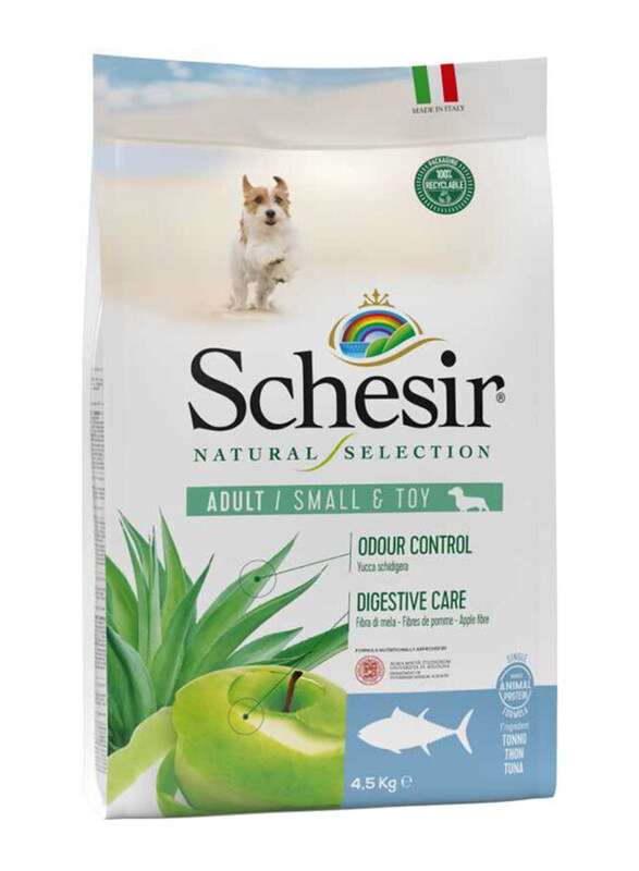 

Schesir Natural Selection Dry Adult Small And Toy Dog Food with Tuna, 2.24 Kg