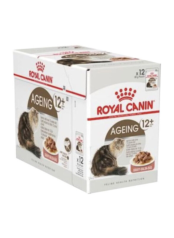 

Royal Canin Feline Health Nutrition Ageing +12 Gravy Cat Wet Food Pouches, 12 x 85g