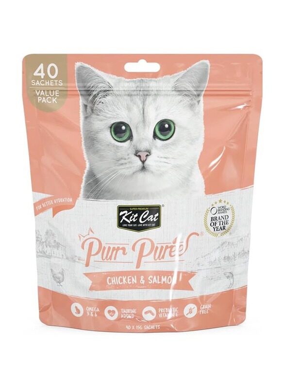 

Kit Cat Chicken & Salmon Purr Puree Cats Wet Food, 600g
