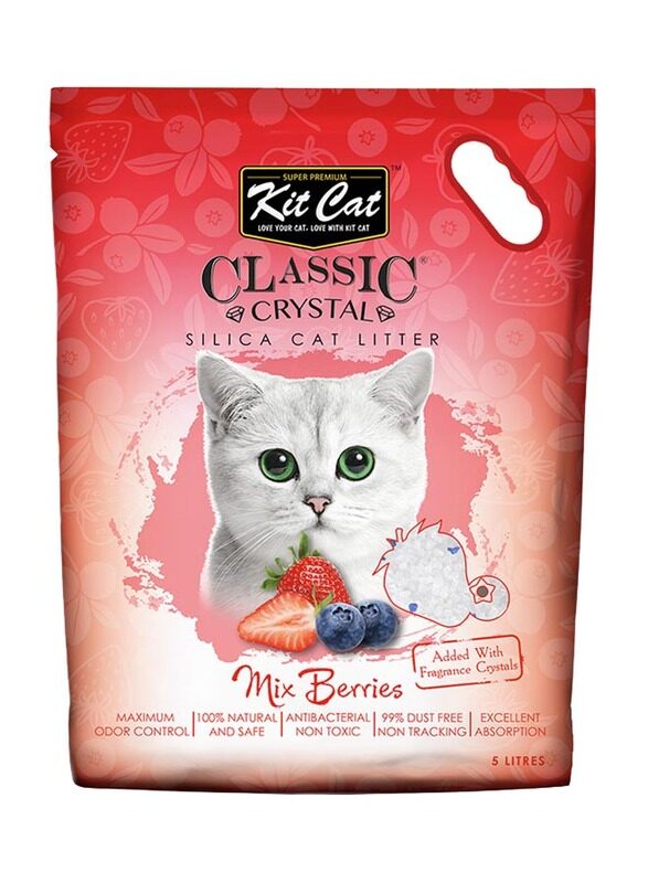 

Kit Cat Classic Crystal Mix Berries Cat Litter, 5L, White