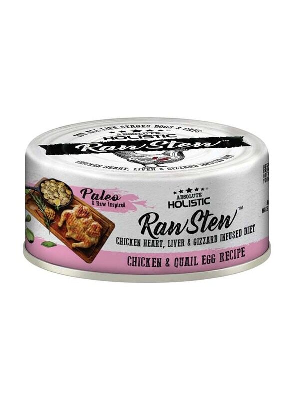 

Absolute Holistic Raw Stew Chicken & Quail Eggs Dog Wet Food, 80g