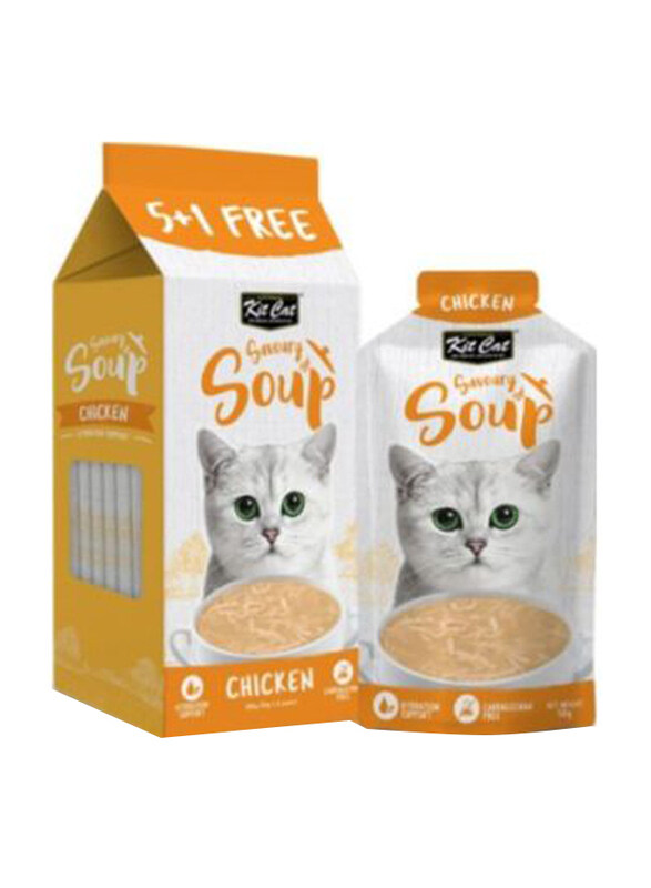 

KitCat Savoury Soup Chicken Cat Wet Food, 6 x 50g