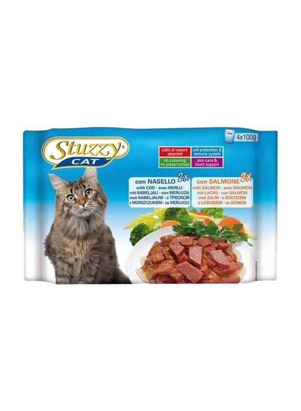 

Stuzzy Cat Multipack Pouch COD with Salmon, 4 x 100g