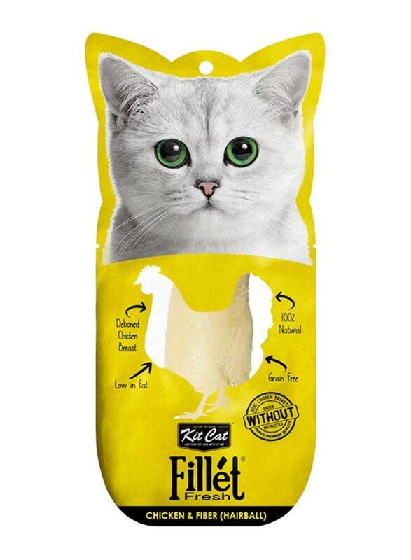 

Kit Cat Fillet Fresh Chicken & Fiber (Hairball) Cat Wet Food, 30g