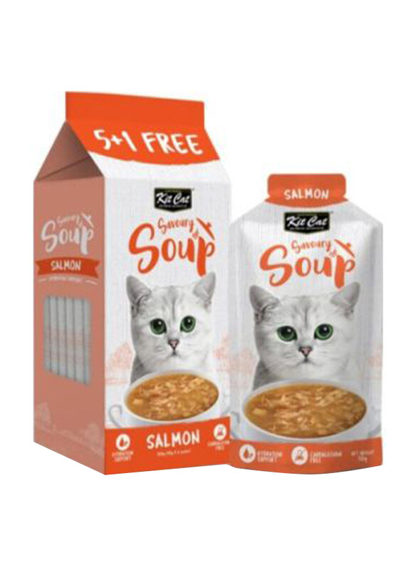 

KitCat Savoury Soup Salmon Cat Wet Food, 6 x 50g