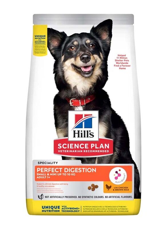 

Hill's Science Plan Chicken & Brown Rice Perfect Digestion Small & Mini Adult 1+ Dog Dry Food, 3 Kg