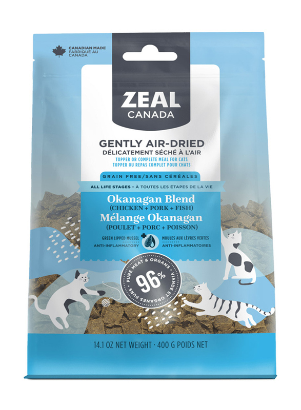 

Zeal Gently Air-Dried Okanagan Blend (Fish, Chicken, and Pork) Recipe for Cats, 400g