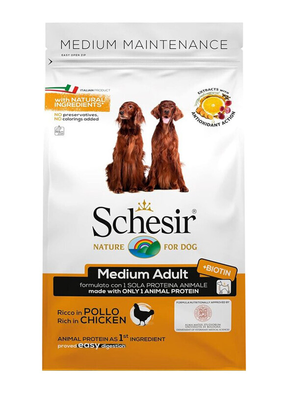 

Schesir Medium Adult Maintenance with Chicken Dry Dog Food, 12 Kg