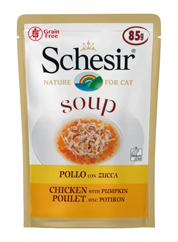 

Schesir Soup Chicken & Pumpkin Pouch Wet Cat Food, 85g