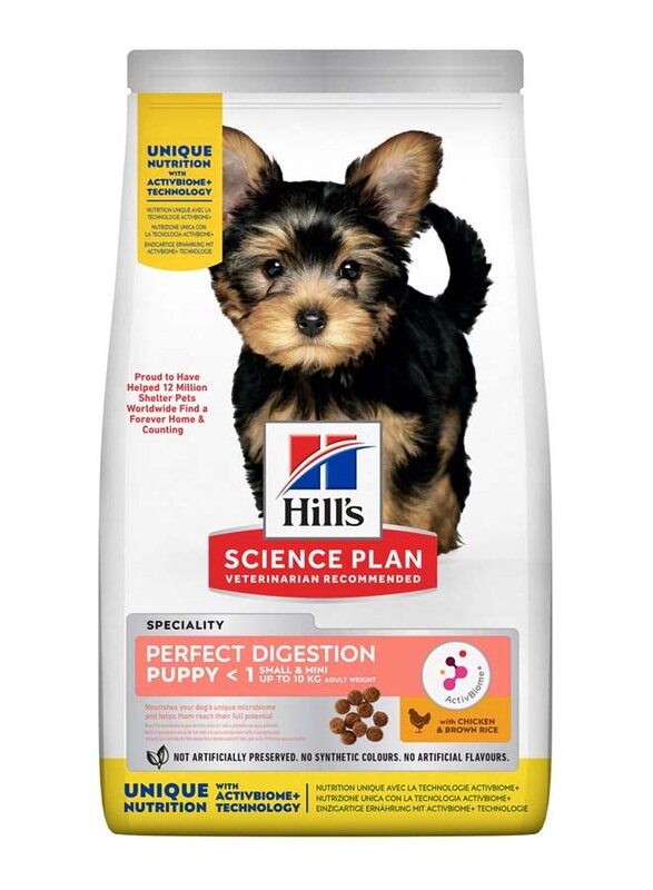 

Hill's Science Plan Puppy Perfect Digestion Small & Mini Chicken & Brown Rice Dog Dry Food, 1.5 Kg