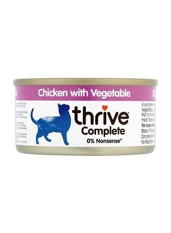 

Thrive Cat Complete Chicken & Vegetables Wet Food Can, 75g