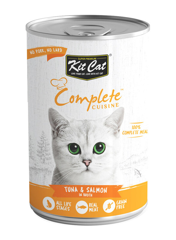 

Kit Cat Complete Cuisine in Broth Can Wet Cat Food with Tuna & Salmon, 150g