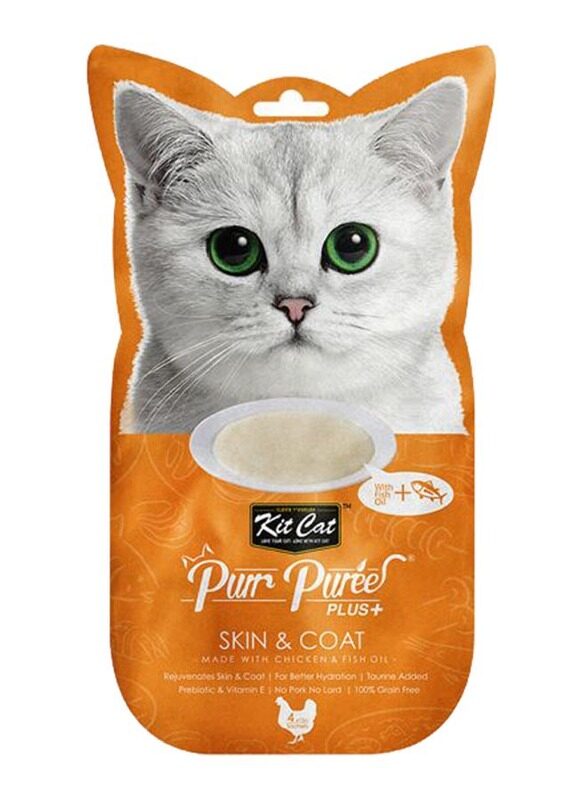 

Kit Cat Chicken Skin & Coat Purr Puree Cats Wet Food, 60g