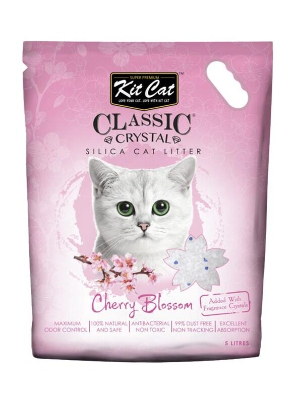 

Kit Cat Classic Crystal Cherry Blossom Cat Litter, 5L, White
