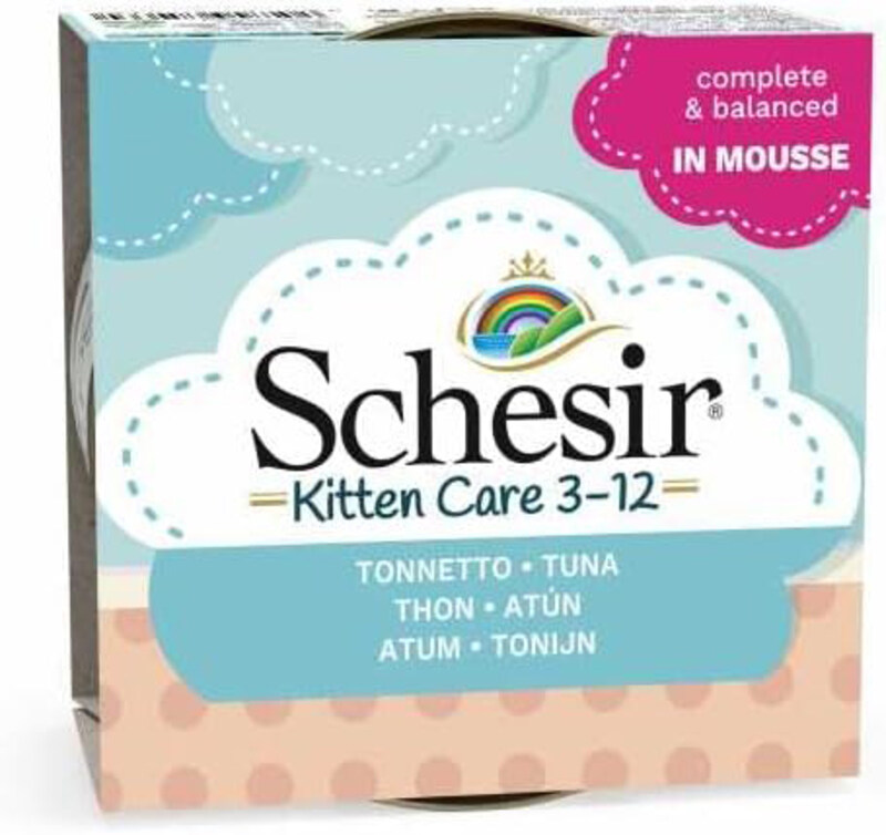 

Schesir Kitten Can Mousse 3-12 Tuna Cat Wet Food, 10 x 85g