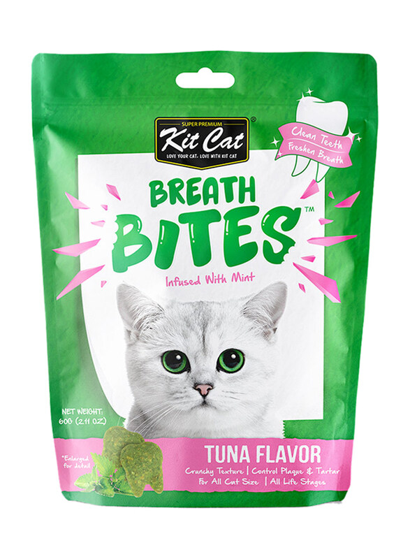 

Kit Cat Breath Bites Infused Mint Dry Cat Food with Tuna, 60g