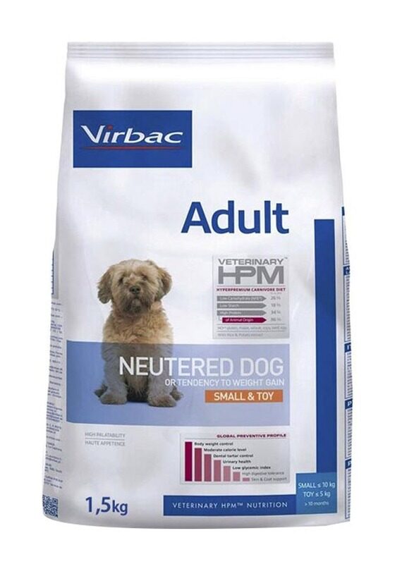 

Virbac Dog VET HPM Adult Neutered Small & Toy Dog Dry Food, 1.5 KG