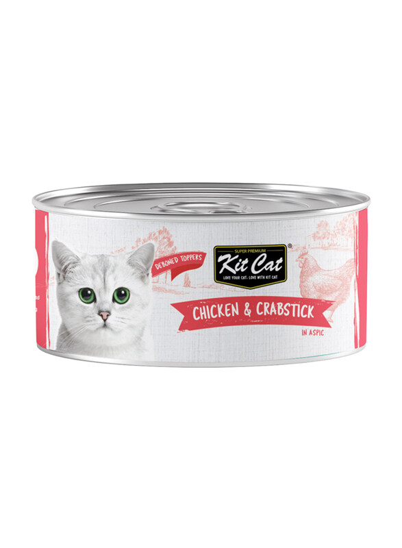 

Kit Cat Deboned in Aspic Can Wet Cat Food with Chicken & Crabstick, 80g