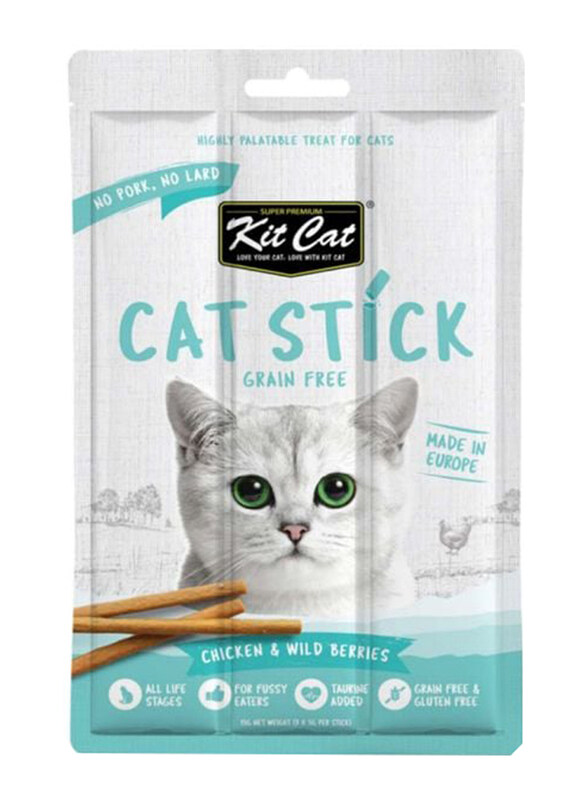 

Kit Cat Chicken & Wild Berries Stick Cats Wet Food, 15g