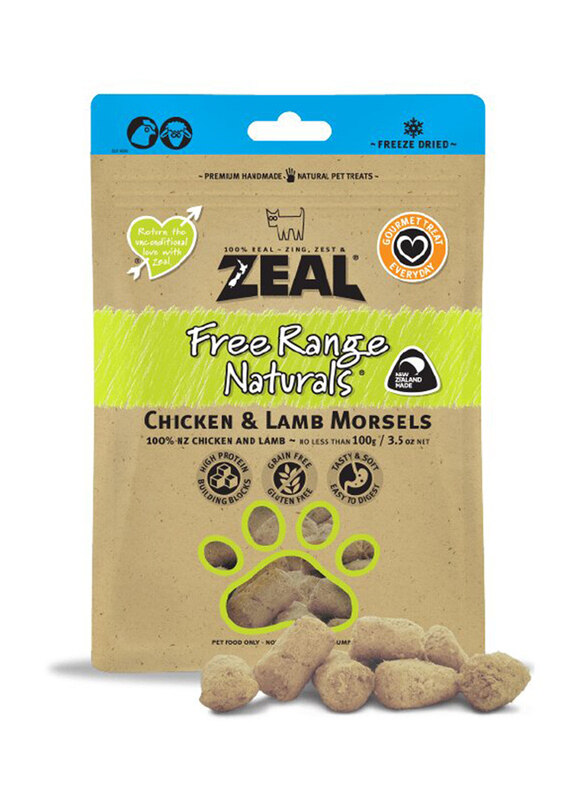 

Zeal Dog Free Range Naturals Chicken and Lamb Morsels, 100g