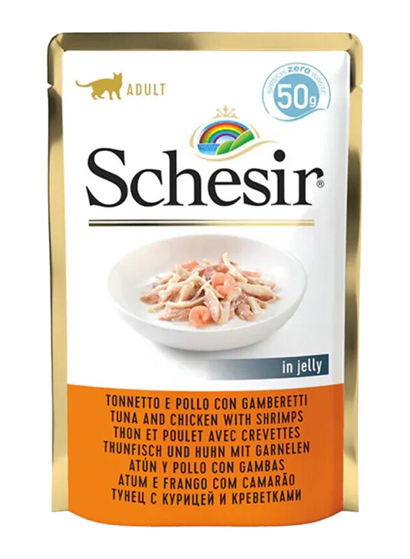 

Schesir Tuna and Chicken with Shrimp Pouch Wet Cat Food, 50g