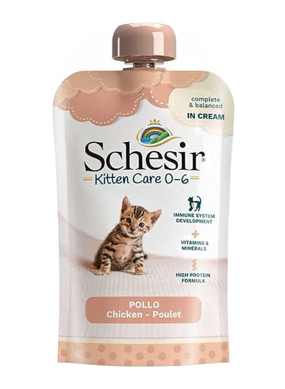 

Schesir Kitten Care 0-6 Chicken Pouch Wet Kitten Food, 150g