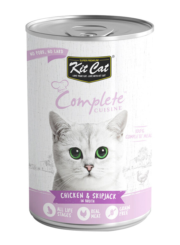 

Kit Cat Complete Cuisine Chicken & Skipjack in Broth Cat Wet Food Can, 150g