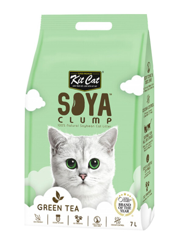 

Kit Cat Soya Clumping Tea Litter, 7 Liters, Green