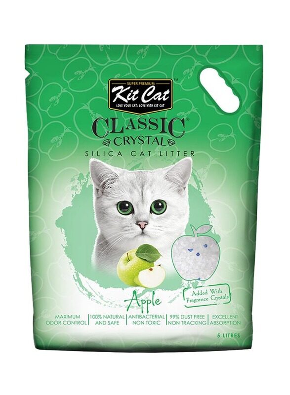 

Kit Cat Classic Crystal Apple Cat Litter, 5L, White