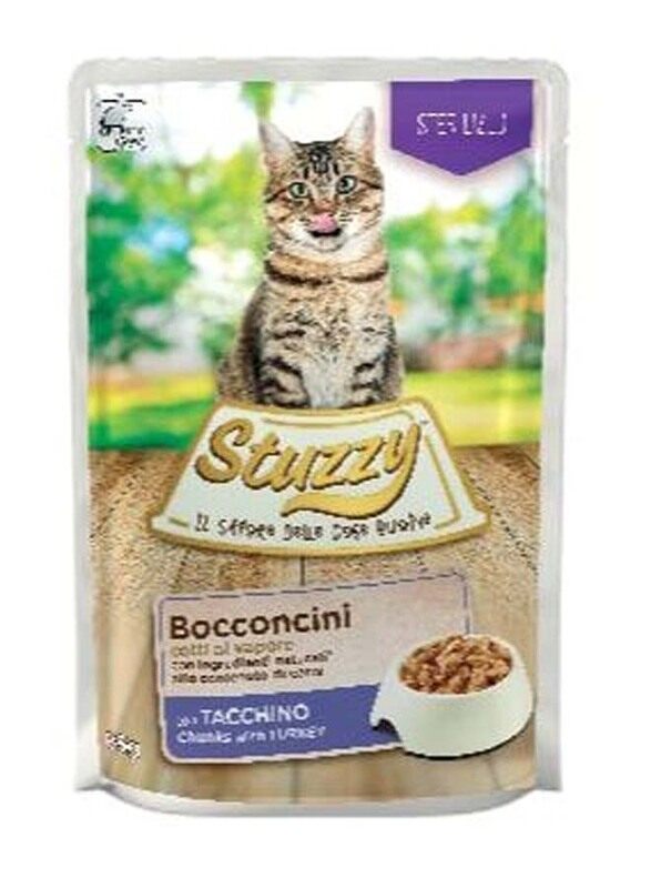 

Stuzzy Cat Sterilized Chunks with Turkey Wet Food Pouch, 85g