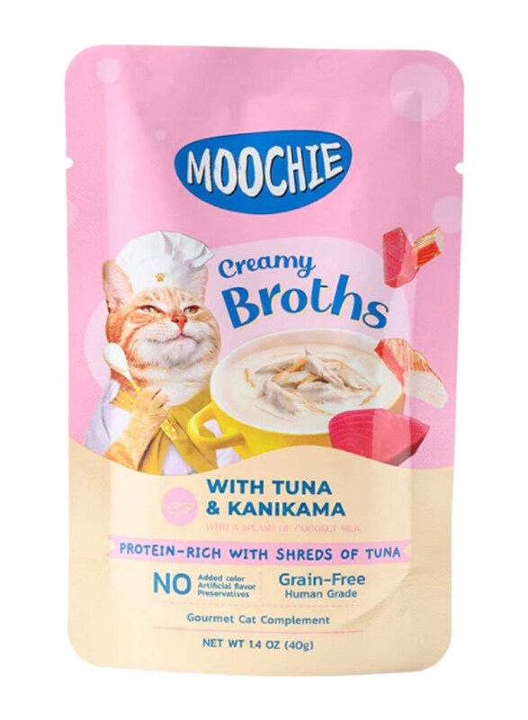 

Moochie Creamy Broth Tuna & Kanikama Pouch Cat Wet Food, 40g