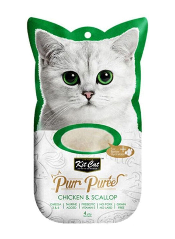 

Kit Cat Purr Puree Chicken & Scallop Cat Wet Food, 60g