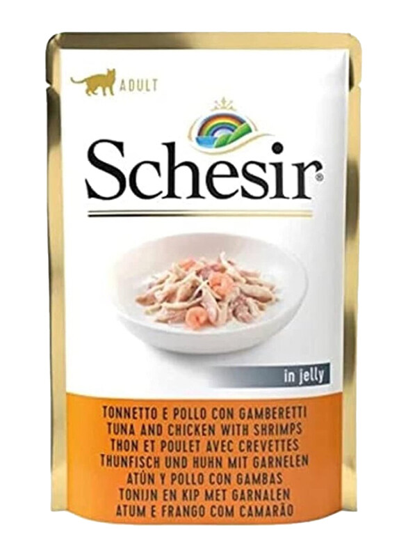 

Schesir Tuna and Chicken with Shrimp Pouch Wet Cat Food, 85g