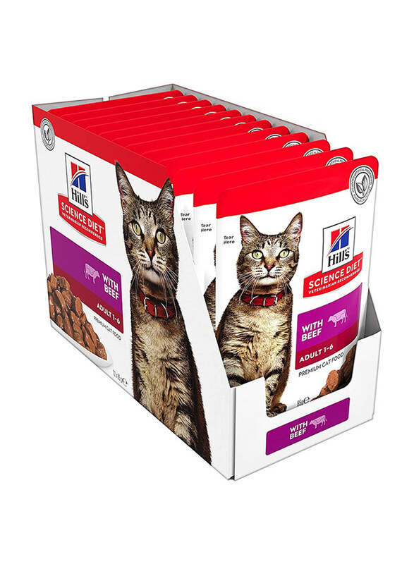 

Hill's Science Plan Beef Pouch Cats Wet Food, 12 x 85g