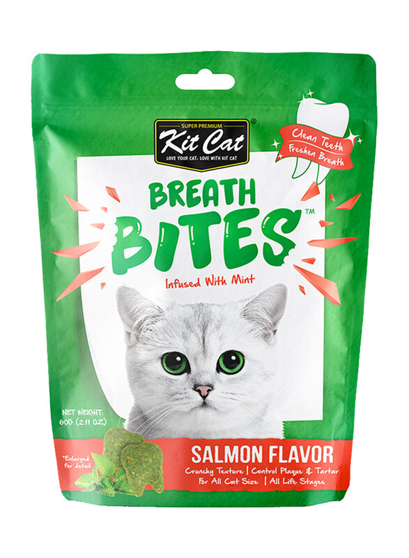 

Kit Cat Breath Bites Salmon Flavor Cat Dry Food, 60g
